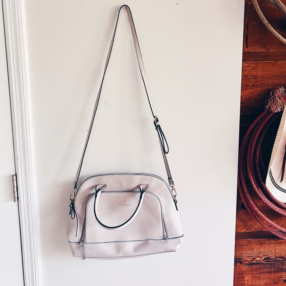 Women’s Light Pink Structured Crossbody Satchel